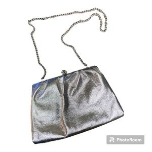 •Silver Clutch Bag